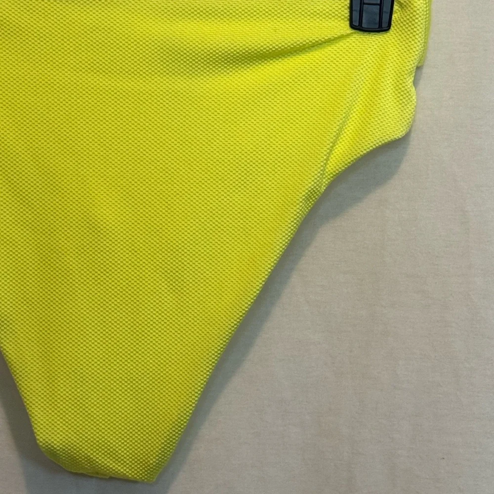 AA-622 Aerie NWT High Cut Cheeky Yellow Lined Summer Swim Bikini Bottoms Size XL
